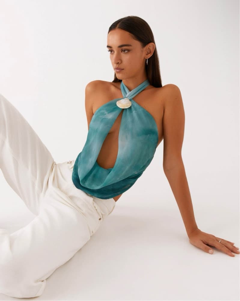 peppermayo zola cowl neck seashell top - Image 1