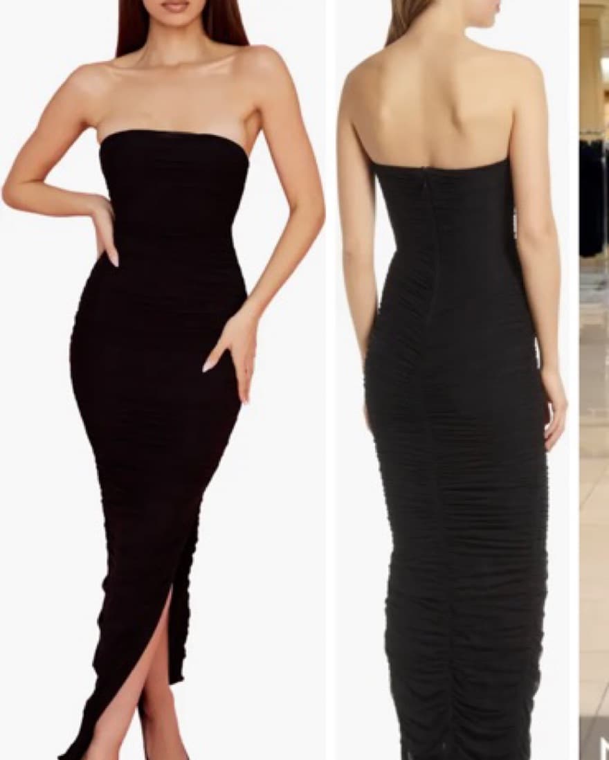 Sofia Black Mesh Maxi Dress - Image 2