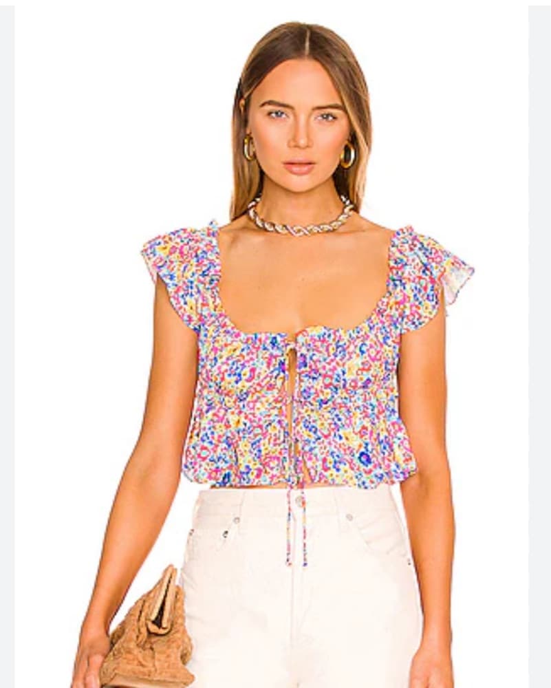 Sasha Crop Top In Blue - Image 1