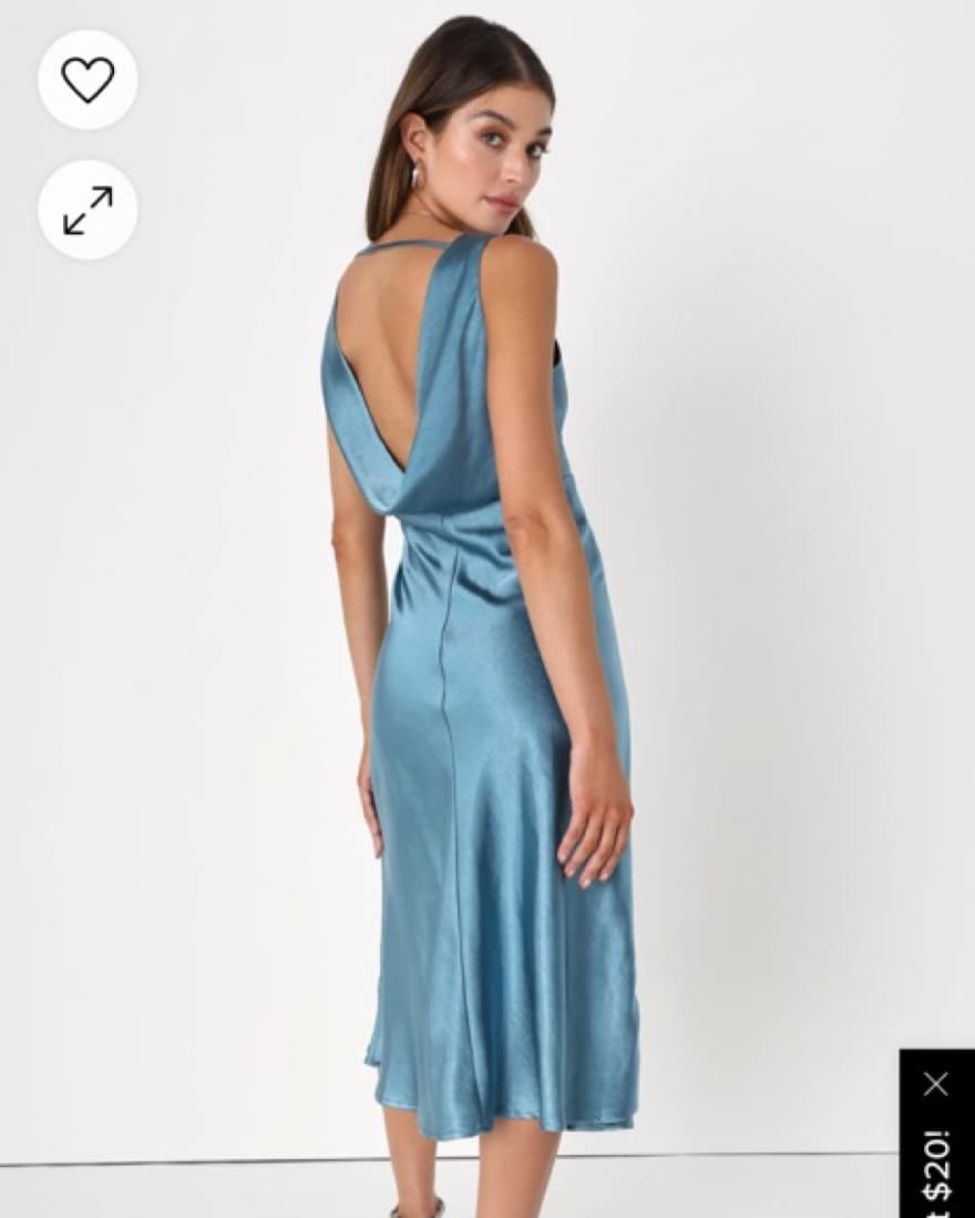 Lulus Blue Satin Dress  - Image 3