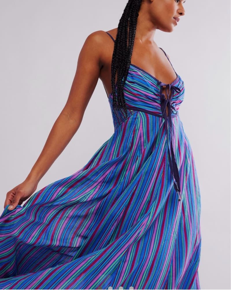 fp dream weaver maxi dress- aqua combo - Image 1