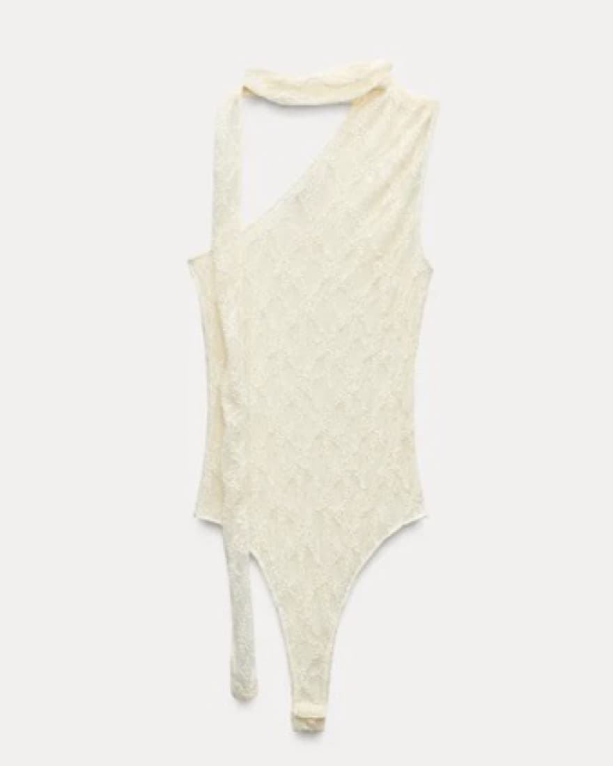 Zara Asymmetric Lace Bodysuit - Image 2