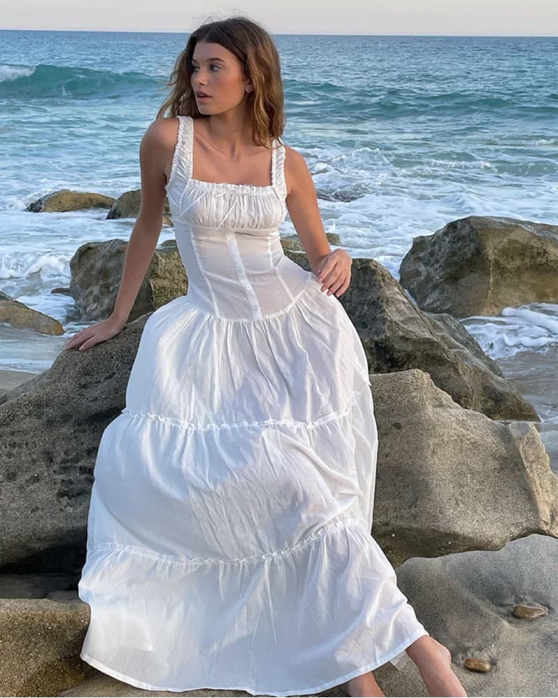 Frankies Bikinis Ruffle Maxi Dress - Image 5