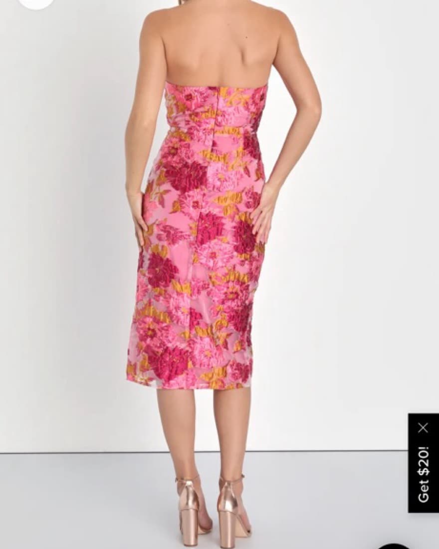 Lulus Pink Floral Jaquard - Image 5