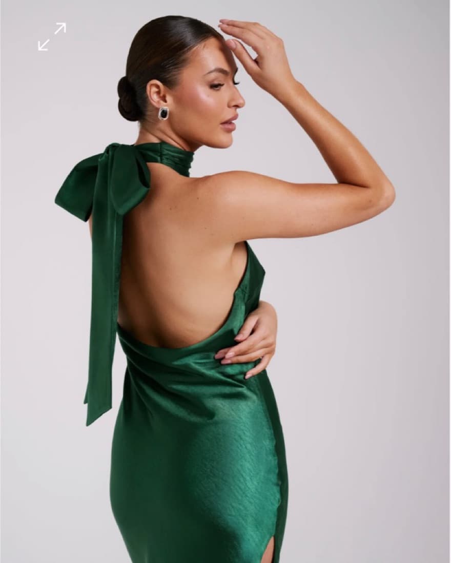 Meshki Satin Midi Dress With Bow - Image 4