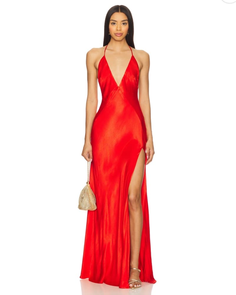 Yves Halter Dress In Fiery Red - Image 1