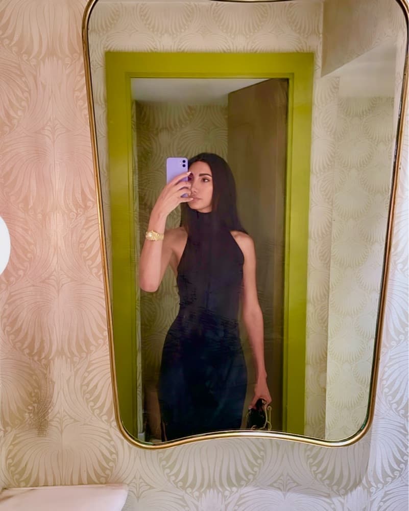 Sleek Black Halterneck Dress  - Image 1