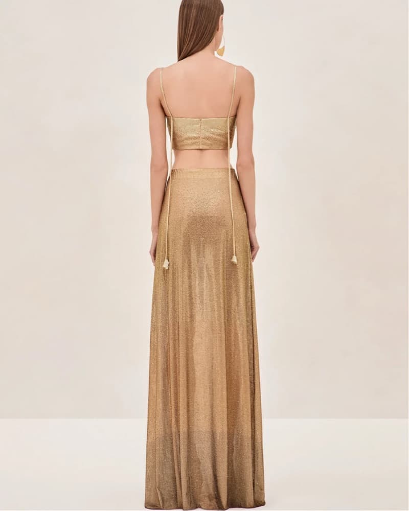 ALEXIS Gold Maxi Skirt - Image 2