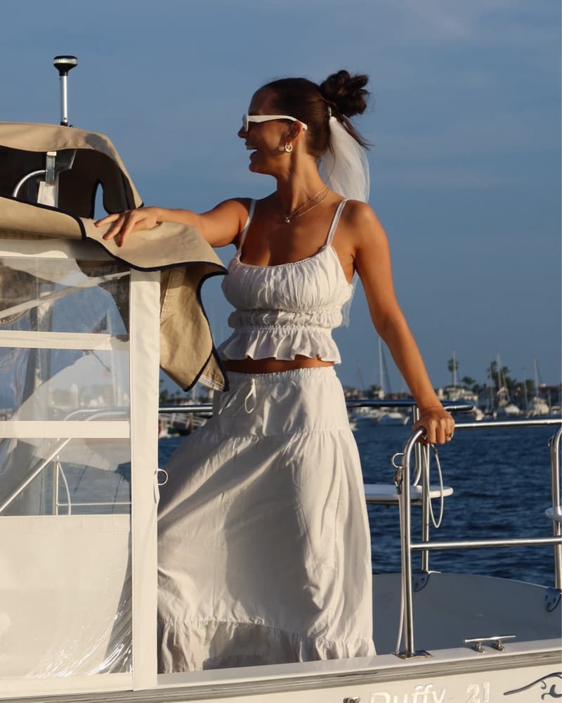 White Maxi Skirt And Tank Set - Image 2