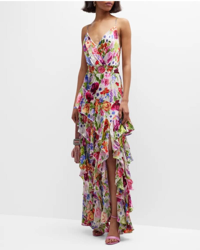 Alice + Olivia Floral Hayden Ruffled Dress - Image 1