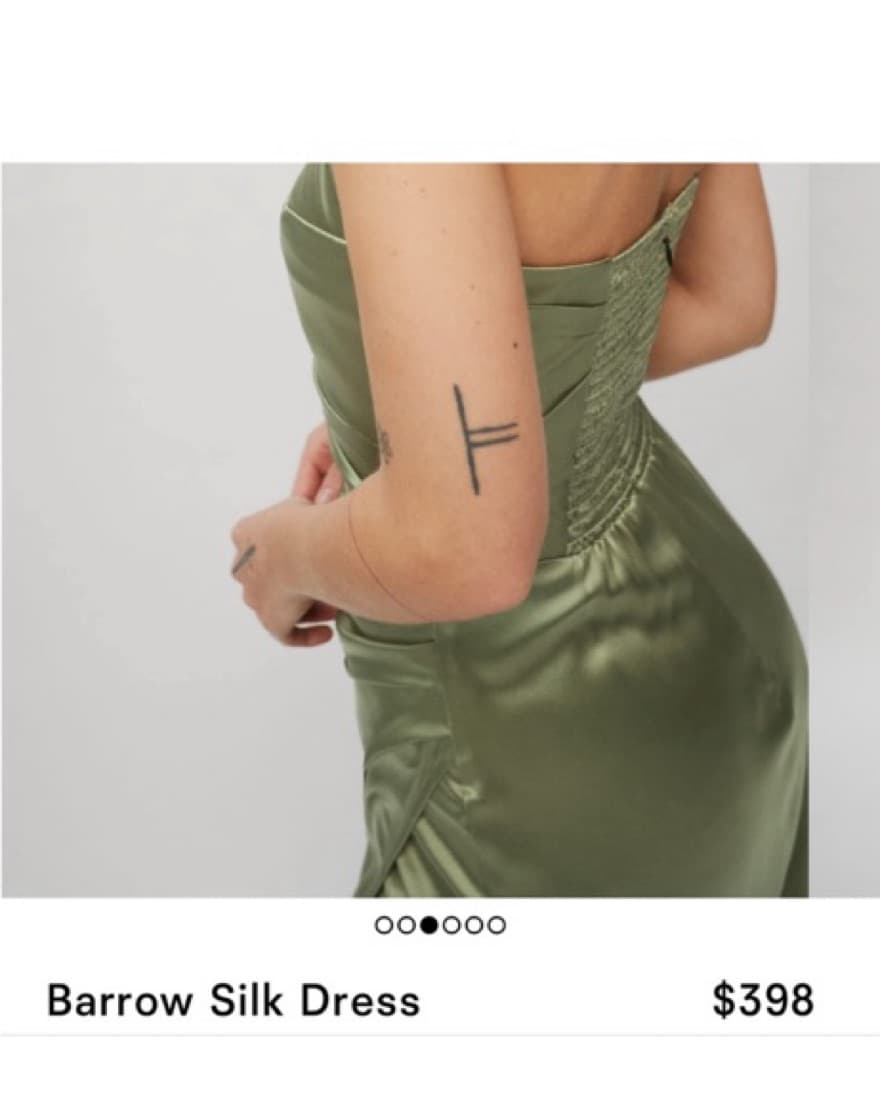 Reformation Barrow Silk Gown - Artichoke - Image 2