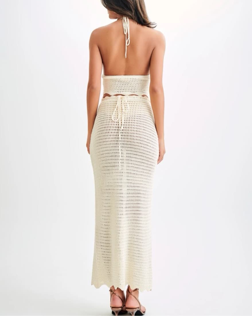 Crochet knit shell top + skirt set - Image 4