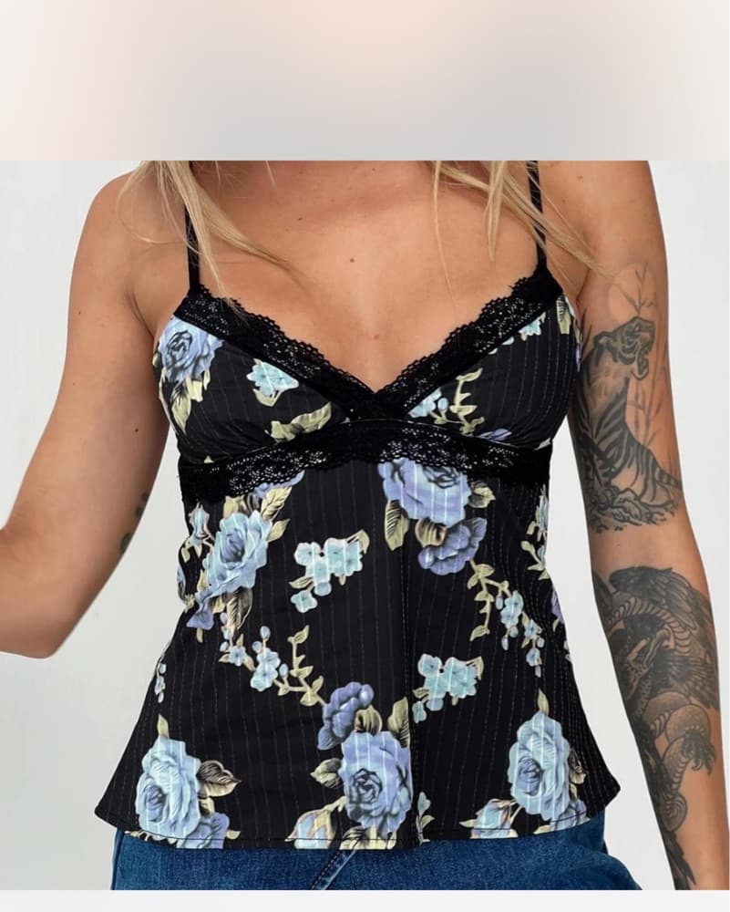 blue floral tank - Image 1