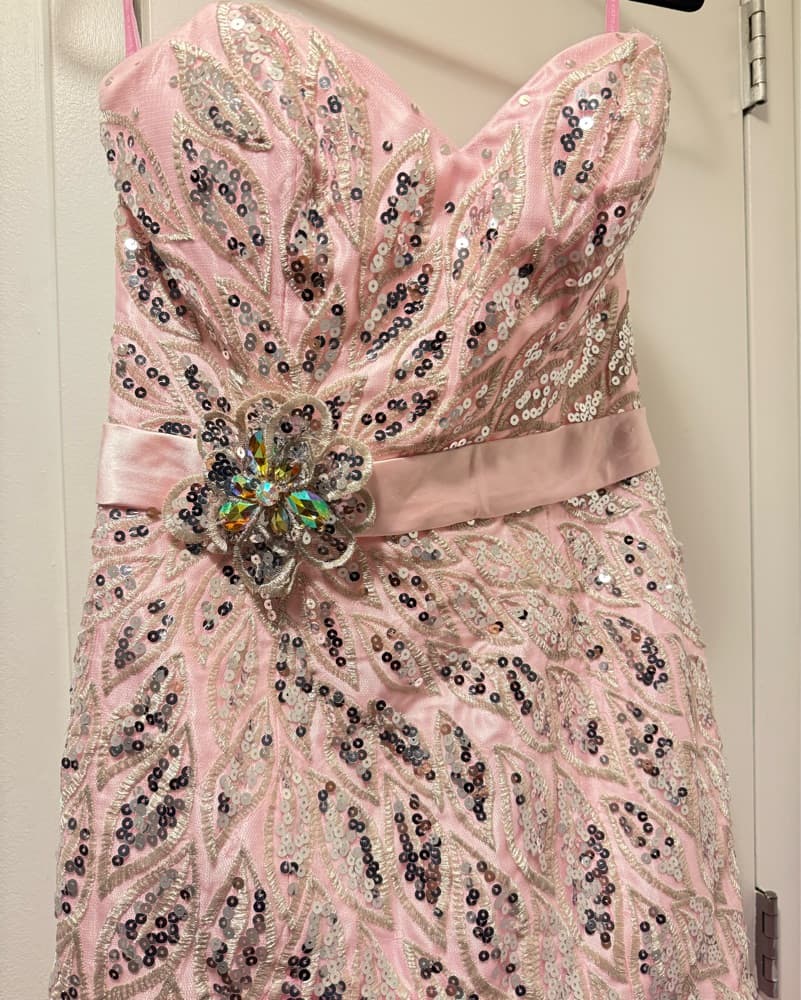 Stunning Sequined Pink Mermaid Gown - Image 4