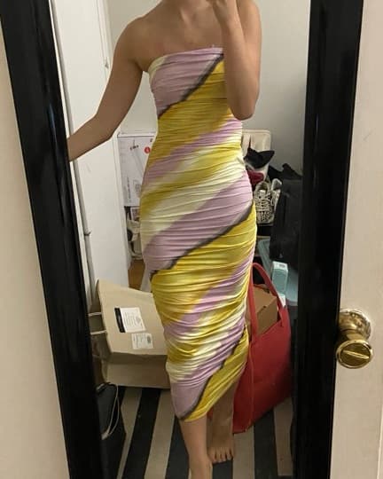 Dynamite Yellow Midi Dress - Image 2