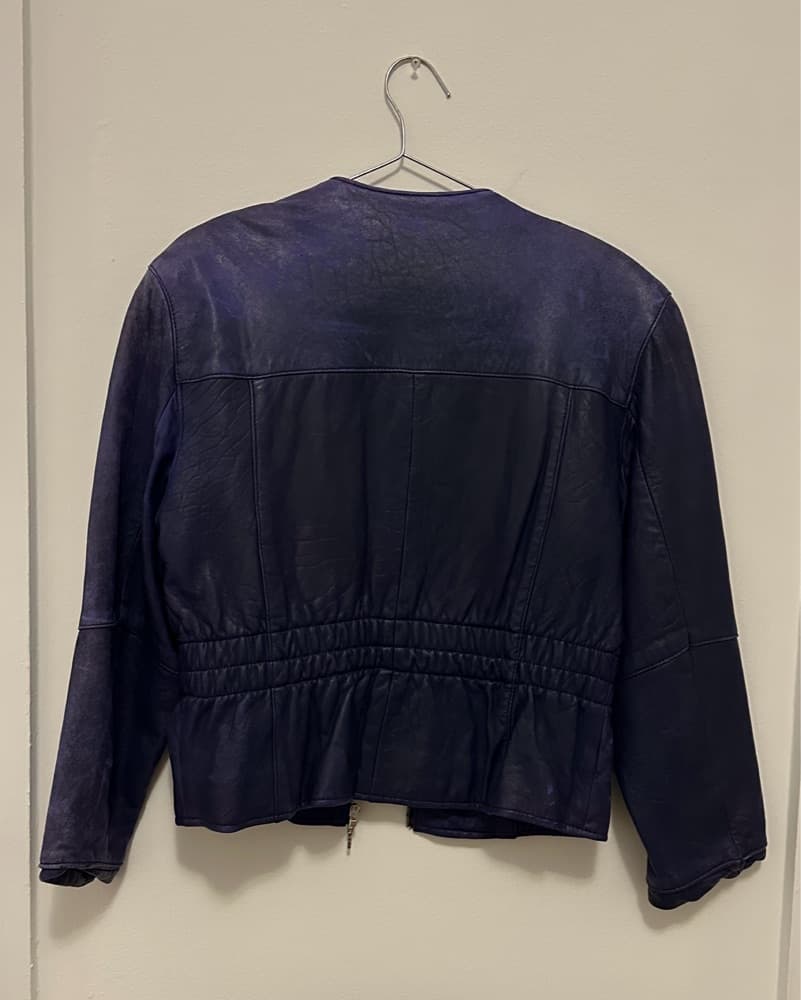 Vibrant Patterned Leather Jacket - Image 2