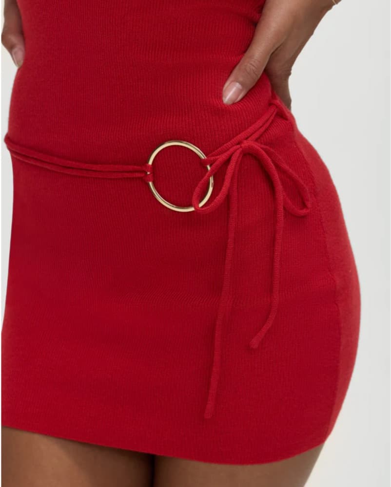 Frankies Bikinis Dolly Knit Mini Red - Image 5