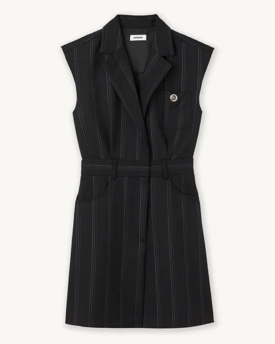 Sandro Striped Sleevess Blazer Dress - Image 2