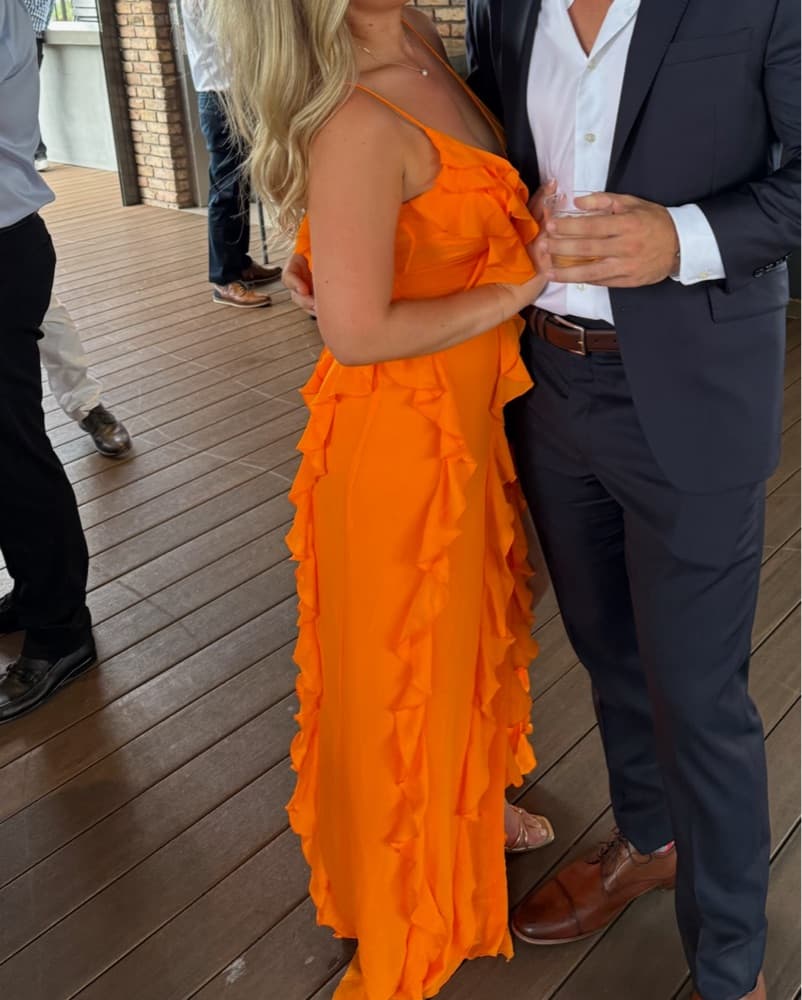 NBD Nehna Gown In Bright Orange - Image 4