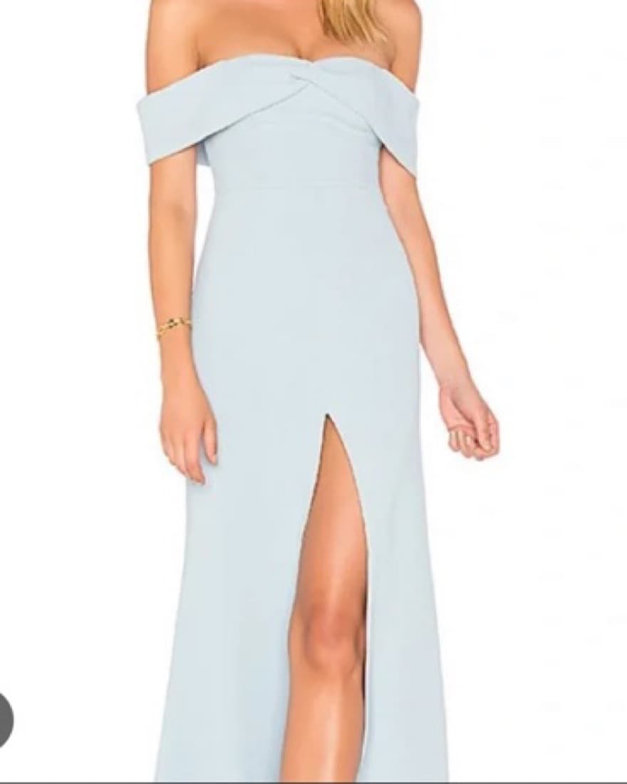 Lovers + Friends Blue Off Shoulder Gown - Image 1