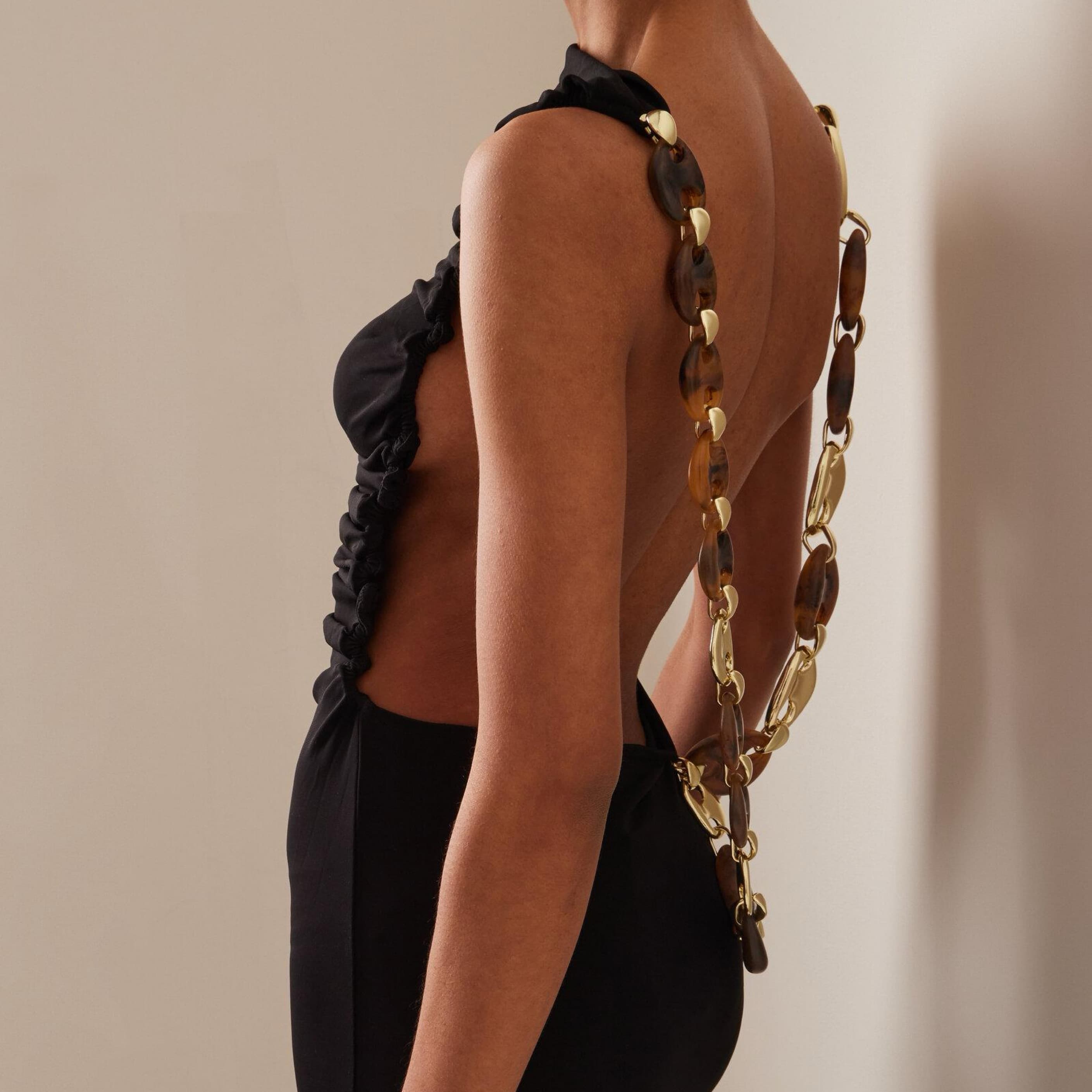 Christopher Esber Black Gown With Chain - Image 5