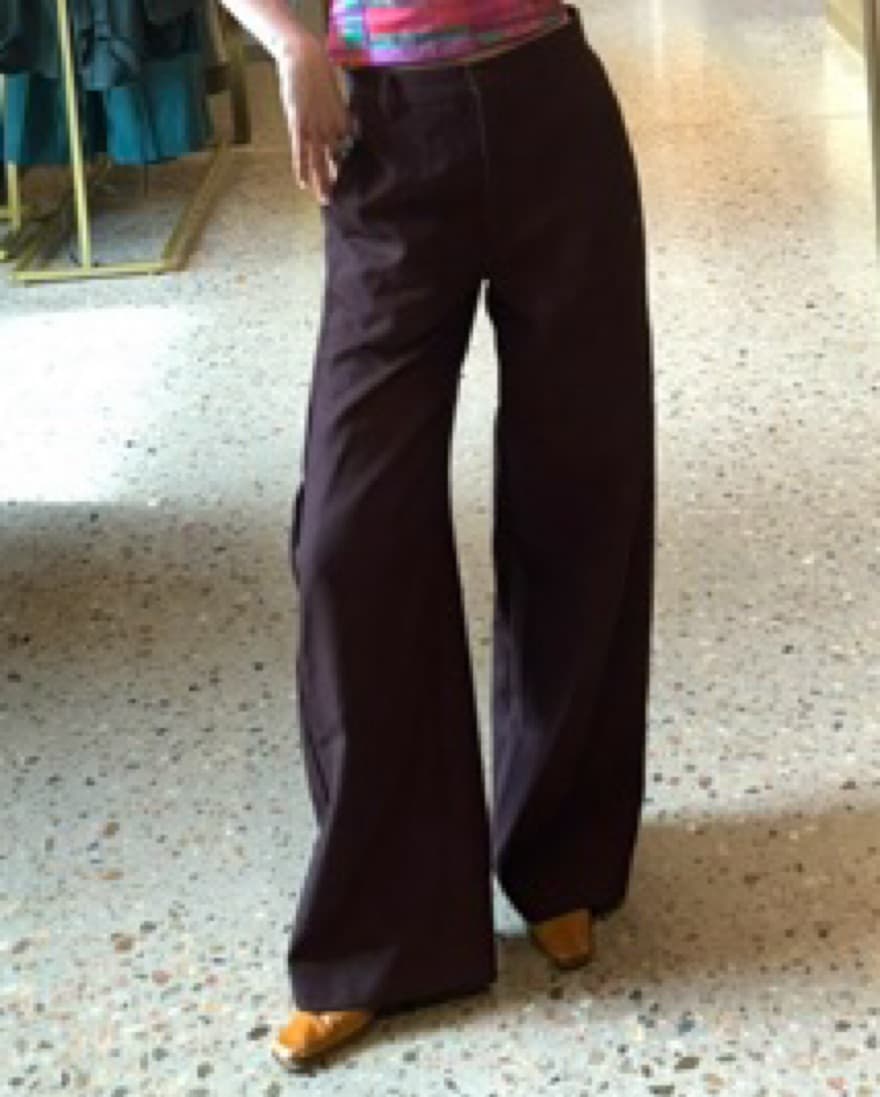 Wide Leg Wool Blend Trousers - Image 2