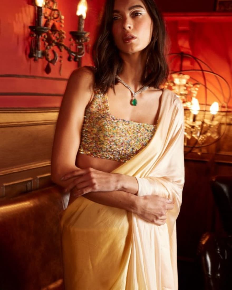 Designer Satin Saree - Image 4