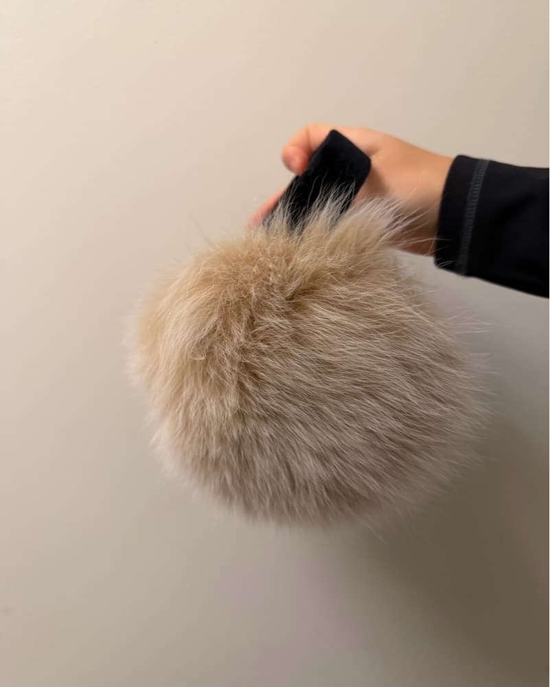 Fox Fur Earmuffs Beige - Image 3