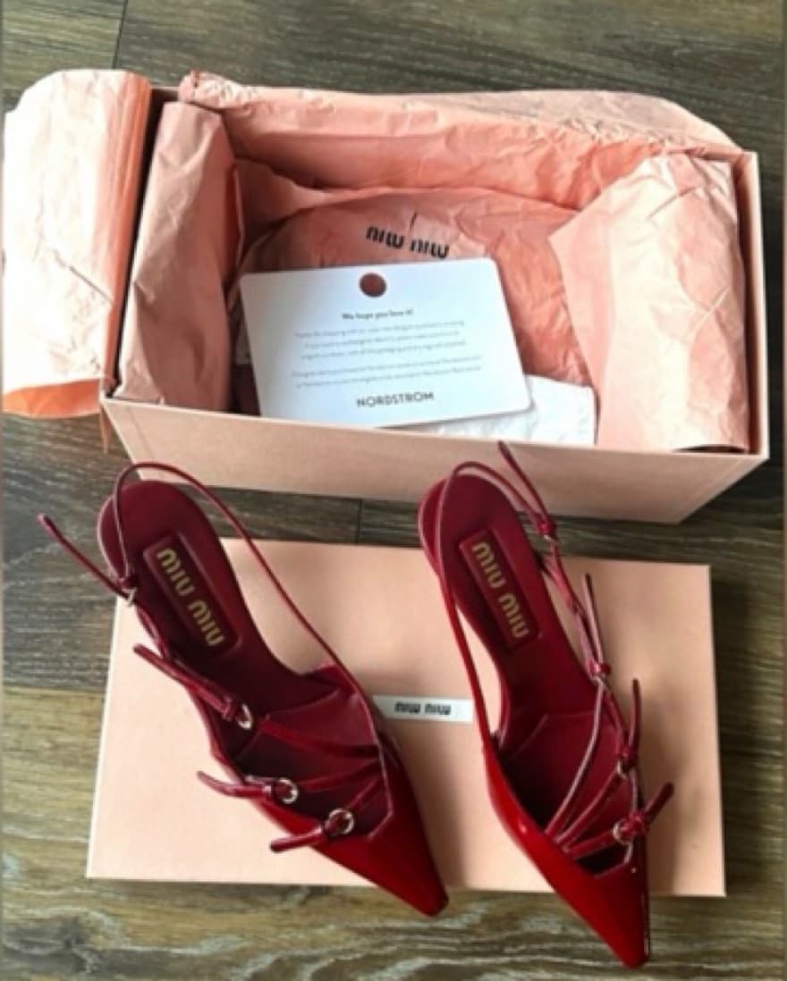 Miu Miu Patent Buckle Trio Slingback - Image 2