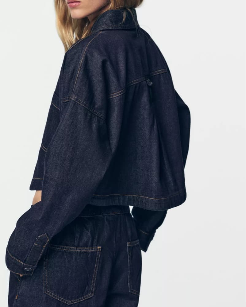 Zara Dark Wash Denim Jacket - Image 4