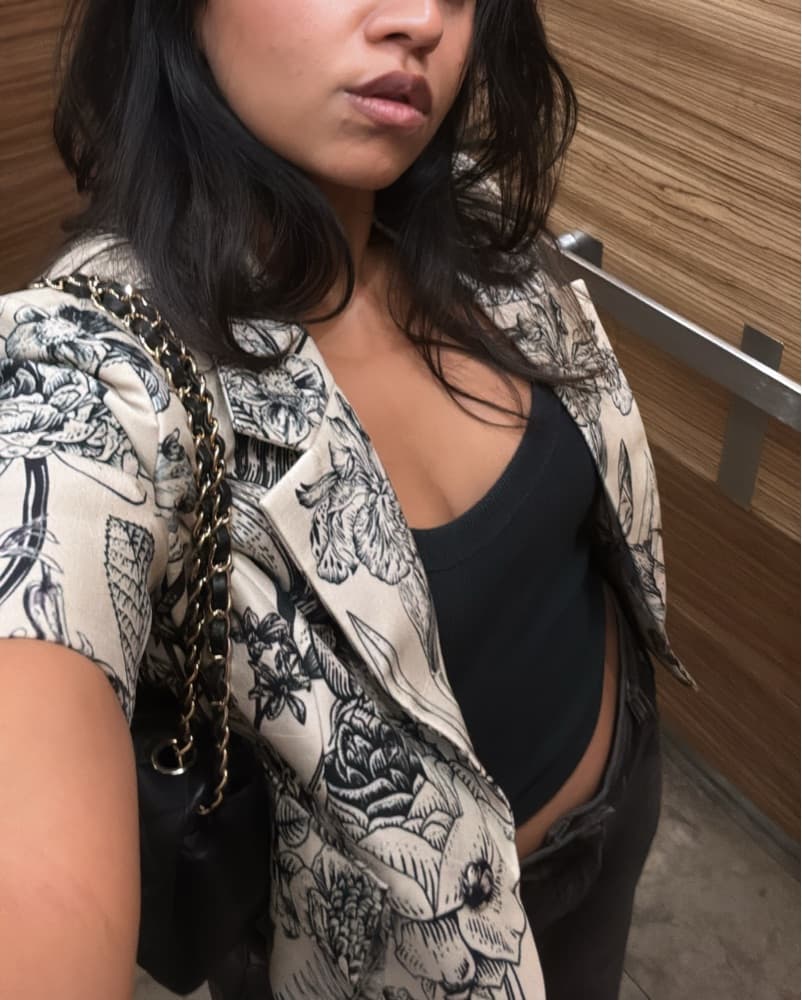 Printed Silk crop Blazer  - Image 2