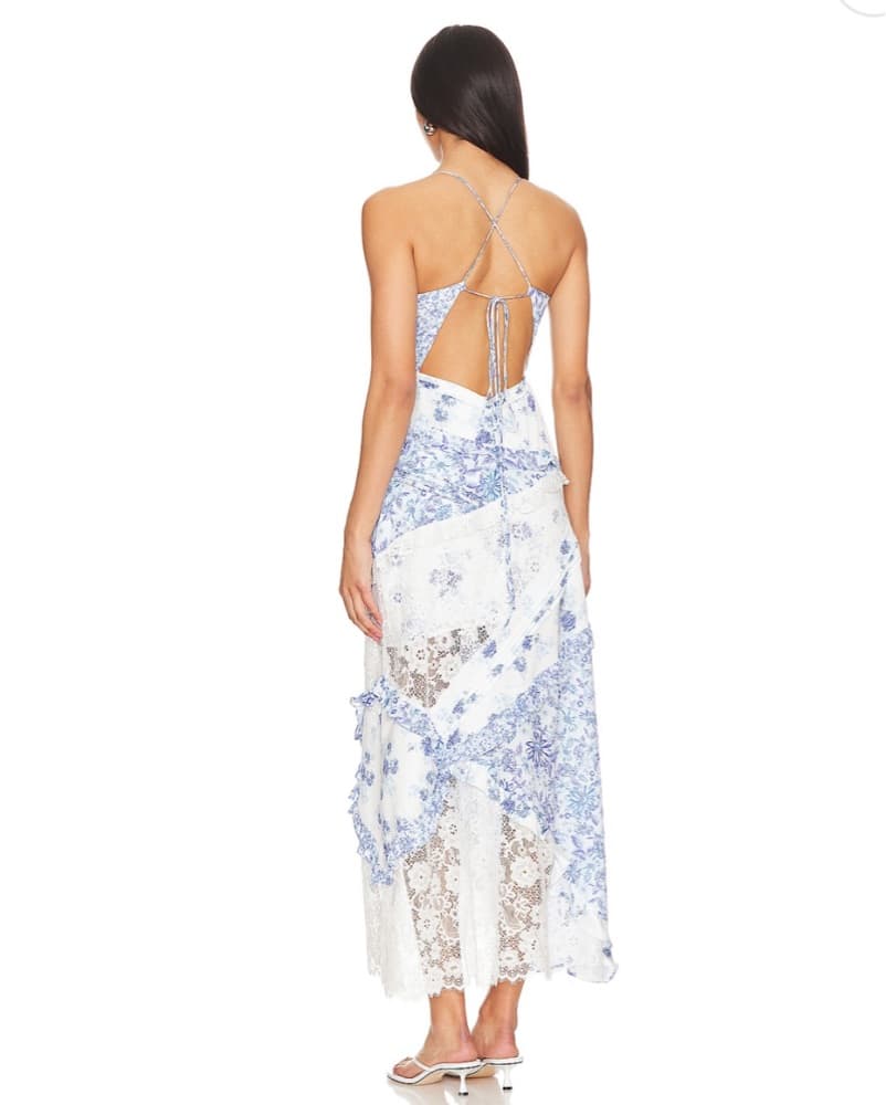 Floral Blue Maxi Dress - Image 3