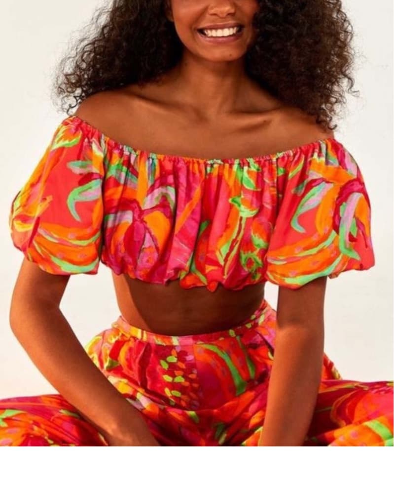 Farm Rio Vibrant Copacabana Crop Top - Image 1