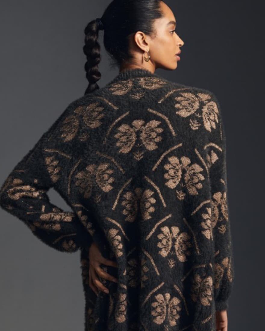 Anthropologie Metallic Cardigan Sweater - Image 3