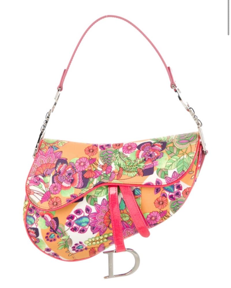 Floral Dior Saddle Bag - Image 1