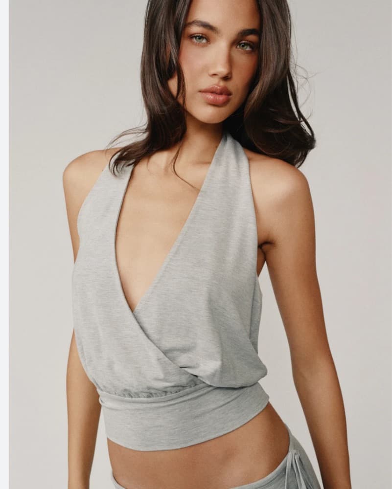 With Jean Sharni Top In Grey - Image 1