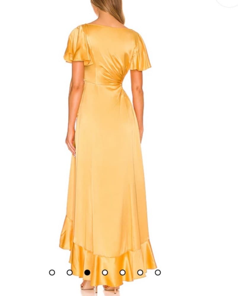 Pretty Satin Maxi Dress (Yellow/Gold) - Image 3