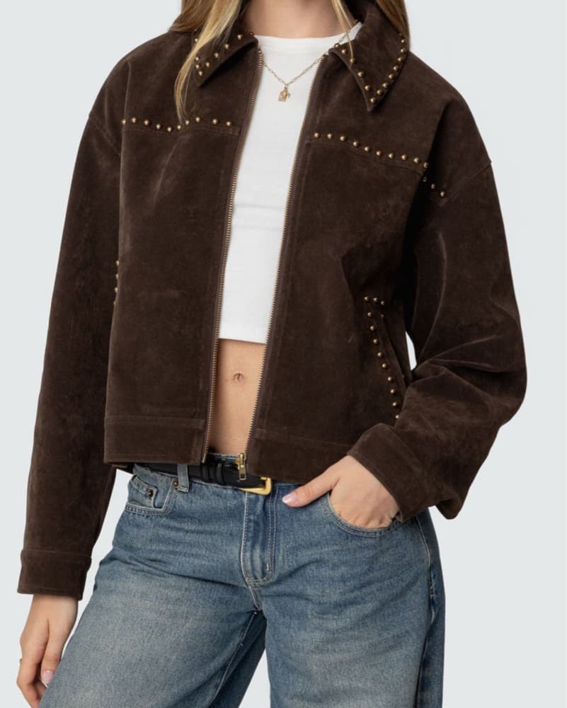 Brown Studded Jacket  - Image 2