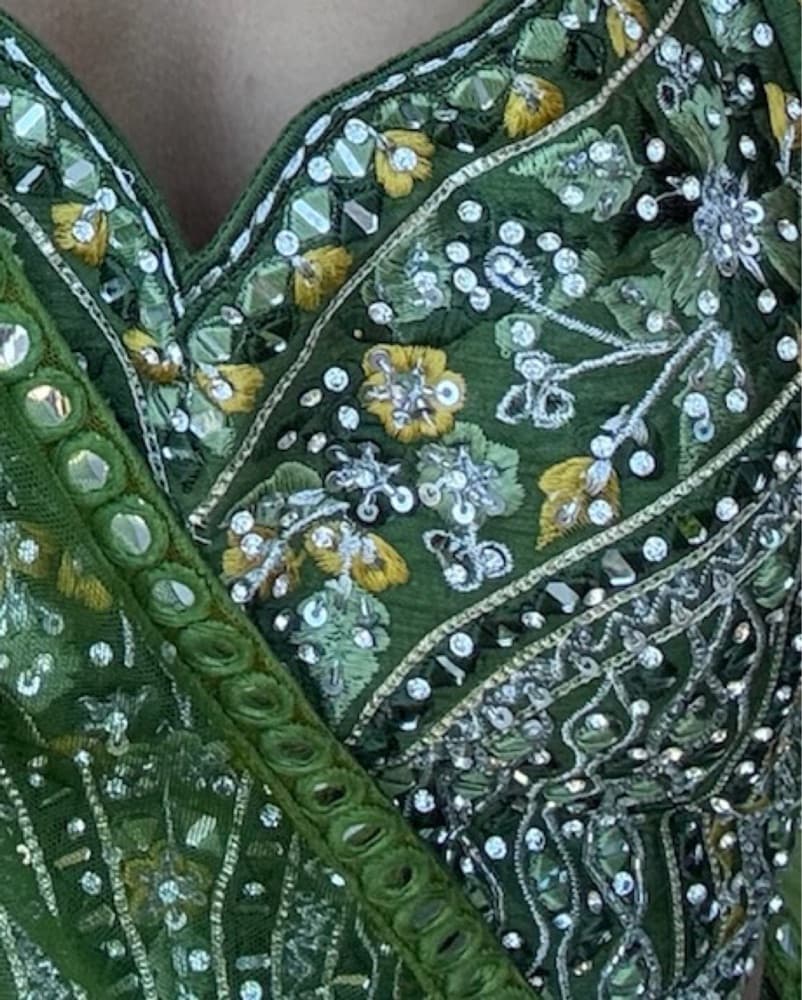 Green Embellished Lehenga - Image 2