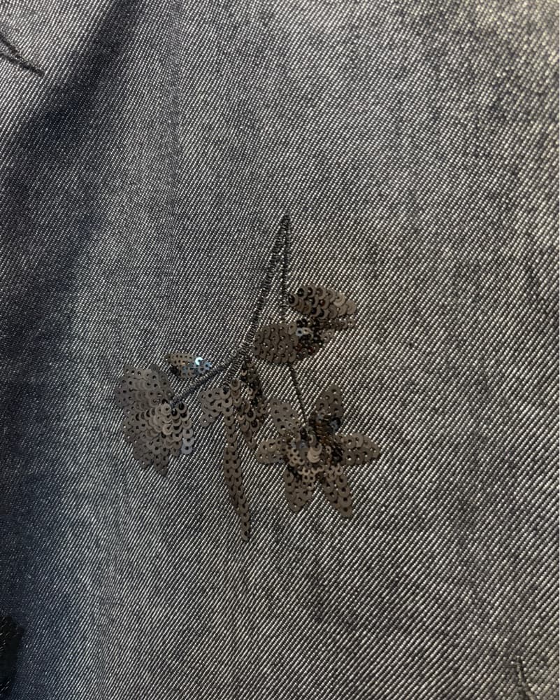Zara Sequin Denim Mini Dress - Image 4
