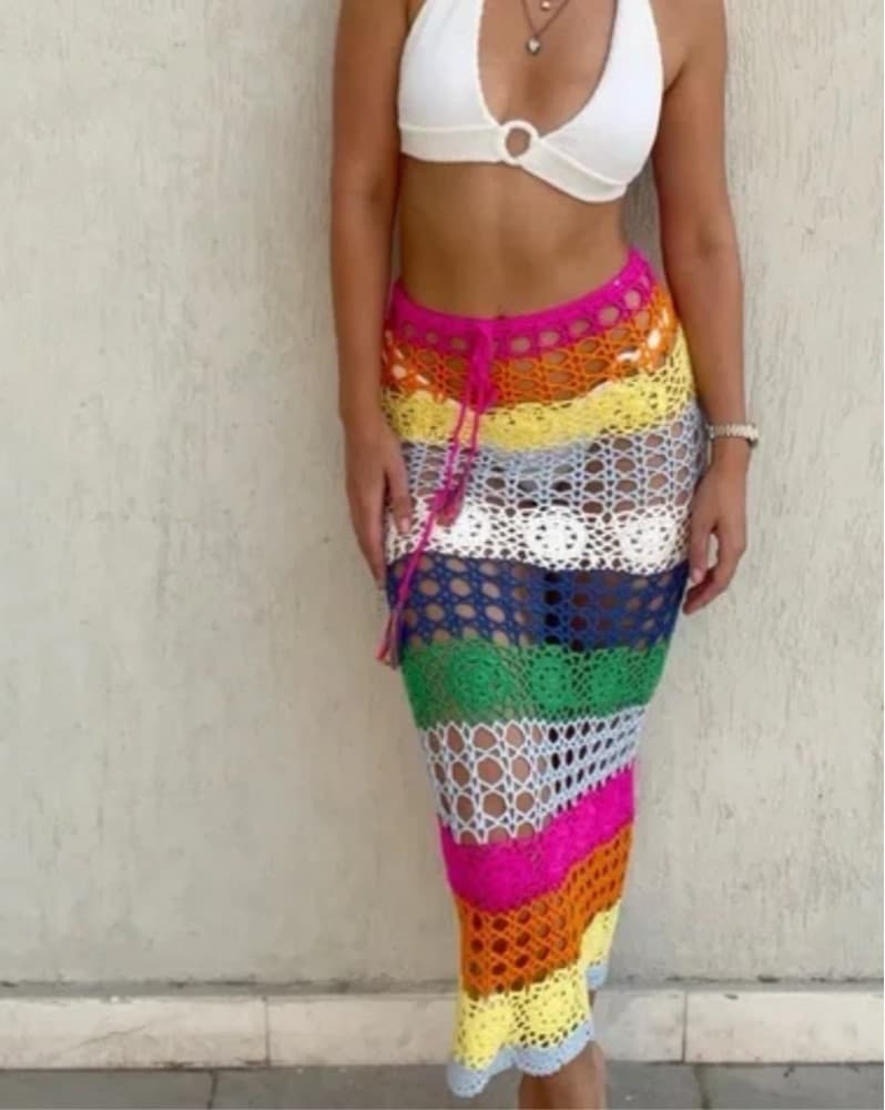 White Fox Crochet Maxi Skirt  - Image 2