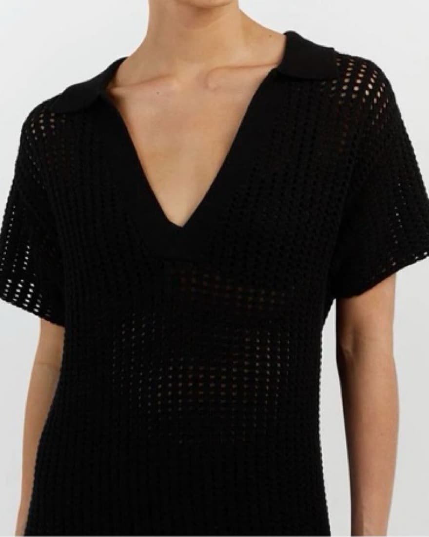 DISSH DENNY BLACK CROCHET MIDI DRESS - Image 4