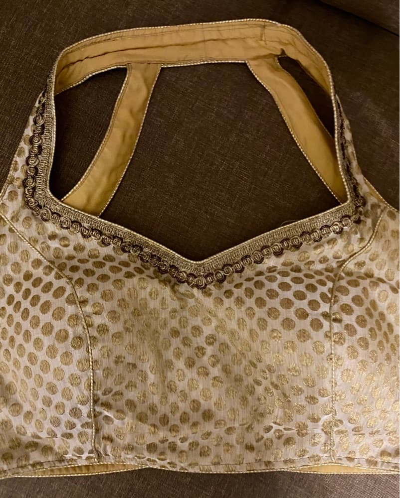 Cream Gold Choli Blouse - Image 2