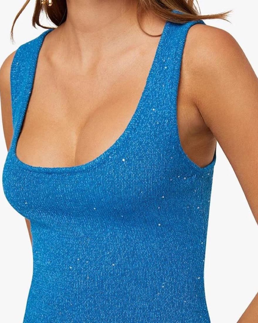 Scoop Neck Mini Dress | Aquamarine - Image 3