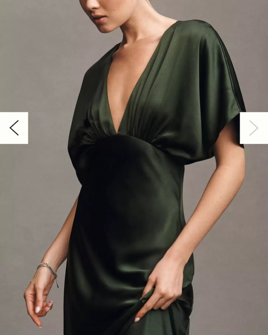 BHLDN Amelia Deep-V Satin Maxi Dress - Image 3