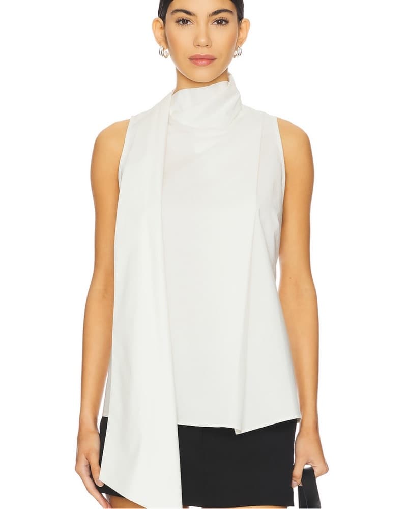 Stylish Sleeveless White Blouse - Image 1