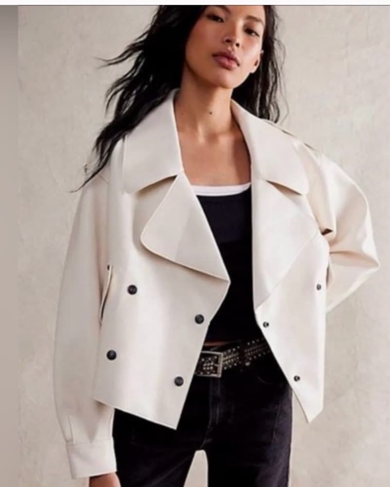 White Leather We The Free Jacket - Image 1