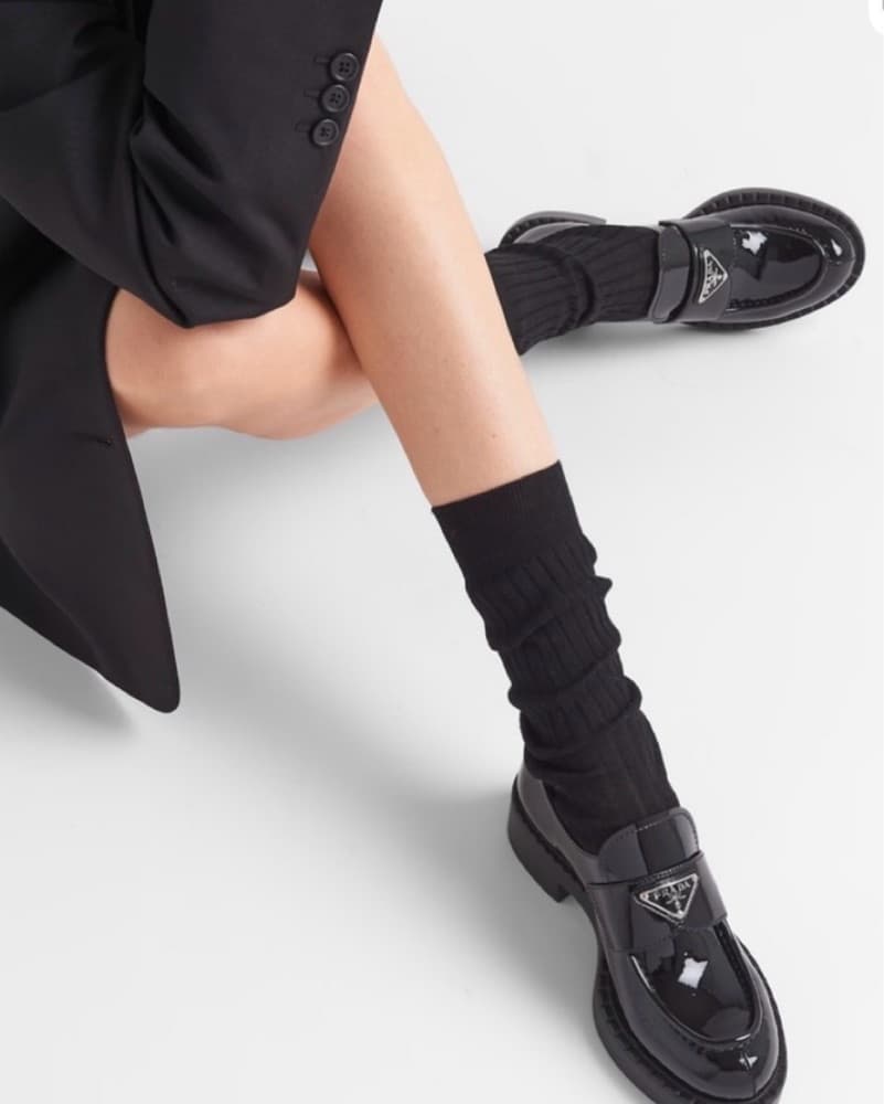 Prada Black Patent Leather Loafers - Image 2