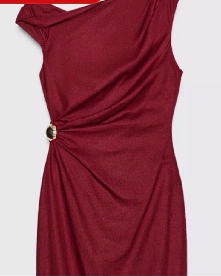 ZARA WOMAN SS25 RUCHED LINEN BLEND MIDI  - Image 5