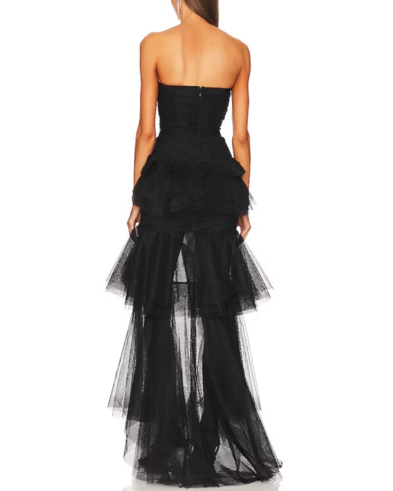 Elegant Black Peplum Gown - Image 5